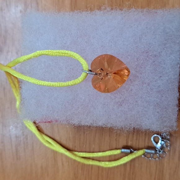 Candy Corn Crystal Heart Necklace - Picture 5 of 6